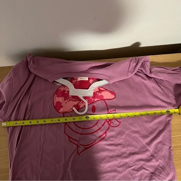 Cowboy smiley face womens oversized tee pink size L - Picture 7 of 8